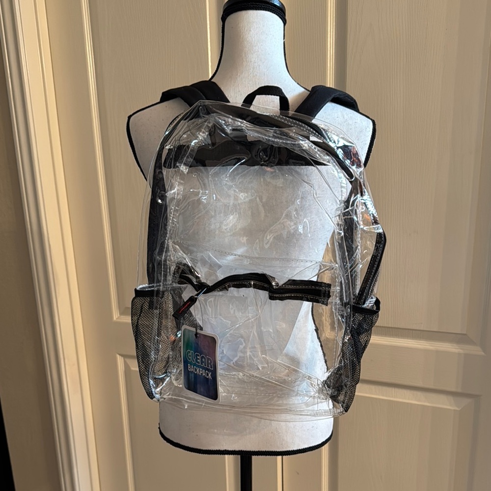 Clear Backpack with Black Trim